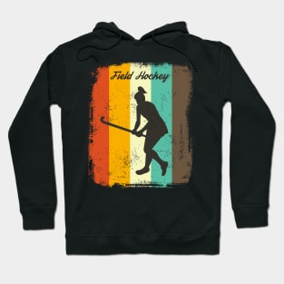 Field Hockey Retro 70s Vintage Hockey Girl Gift Hoodie